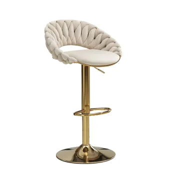 Hoker regulowany, krzesło barowe, FARVISO beżowy elegancki loft