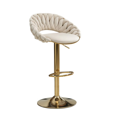 Hoker regulowany, krzesło barowe, FARVISO beżowy elegancki loft