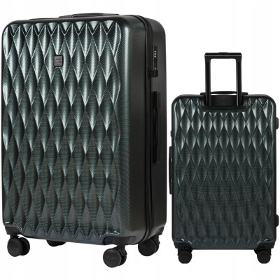 WINGS BAGAŻ podróżny WALIZKA PC190 L DARK GREEN policarbon