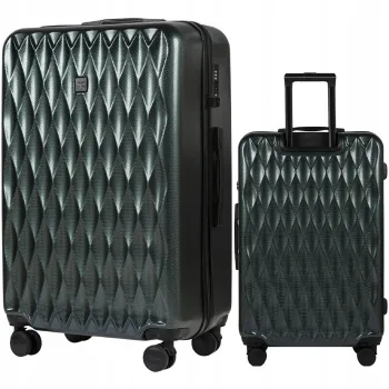WINGS BAGAŻ podróżny WALIZKA PC190 L DARK GREEN policarbon