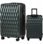 WINGS BAGAŻ podróżny WALIZKA PC190 L DARK GREEN policarbon