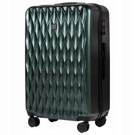 WINGS BAGAŻ podróżny WALIZKA PC190 L DARK GREEN policarbon