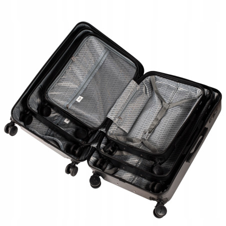 WINGS BAGAŻ podróżny WALIZKA PC190 L DARK GREEN policarbon