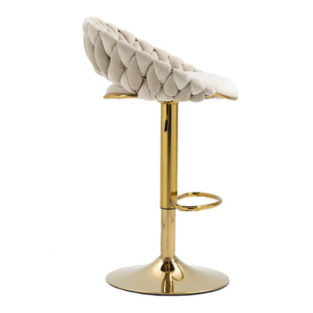 Hoker regulowany, krzesło barowe, FARVISO beżowy elegancki loft
