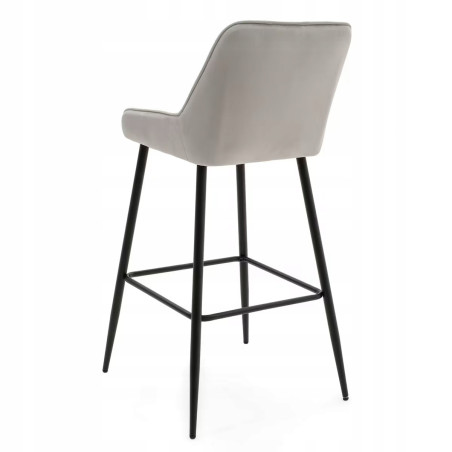 Hoker stołek Padra Krzesło do makijażu Loft Welurowe Szare