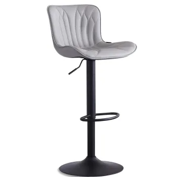 HOKER BAROWY KRZESŁO OBROTOWE MONACO LOFTOWY EKOSKÓRA SZARY CZARNE NOGI