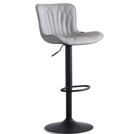 HOKER BAROWY KRZESŁO OBROTOWE MONACO LOFTOWY EKOSKÓRA SZARY CZARNE NOGI