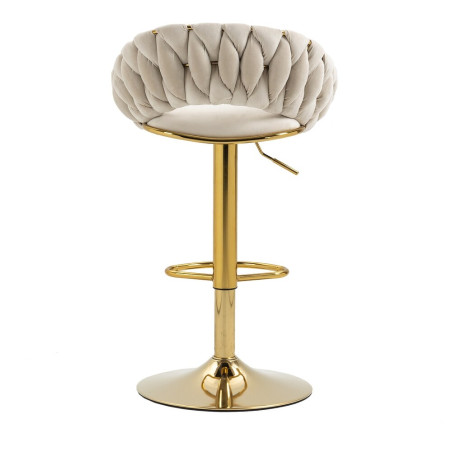 Hoker regulowany, krzesło barowe, FARVISO beżowy elegancki loft