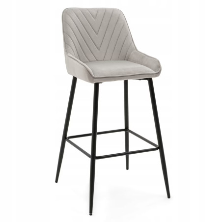 Hoker stołek Padra Krzesło do makijażu Loft Welurowe Szare