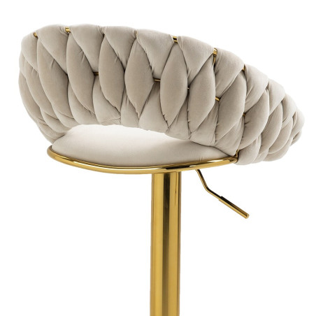 Hoker regulowany, krzesło barowe, FARVISO beżowy elegancki loft