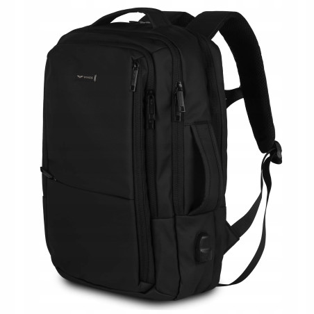 PLECAK PODRÓŻNY MIEJSKI WIELOFUNKCYJNY WINGS MIEJSKI DO SAMOLOTU USB CZARNY