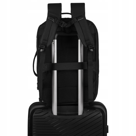 PLECAK PODRÓŻNY MIEJSKI WIELOFUNKCYJNY WINGS MIEJSKI DO SAMOLOTU USB CZARNY