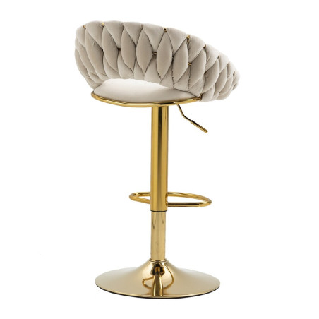 Hoker regulowany, krzesło barowe, FARVISO beżowy elegancki loft
