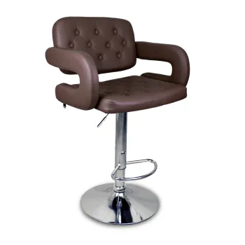 JUST SIT VINCI Brązowy - Hoker barowy z oparciem i podłokietnikami