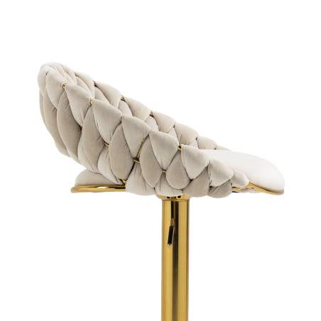 Hoker regulowany, krzesło barowe, FARVISO beżowy elegancki loft