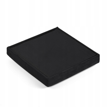 PUFA SKŁADANA SIEDZISKO ZE SCHOWKIEM 30x30x30 cm CZARNY WELUR