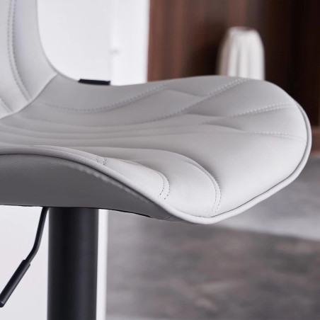 HOKER BAROWY KRZESŁO OBROTOWE MONACO LOFTOWY EKOSKÓRA SZARY CZARNE NOGI