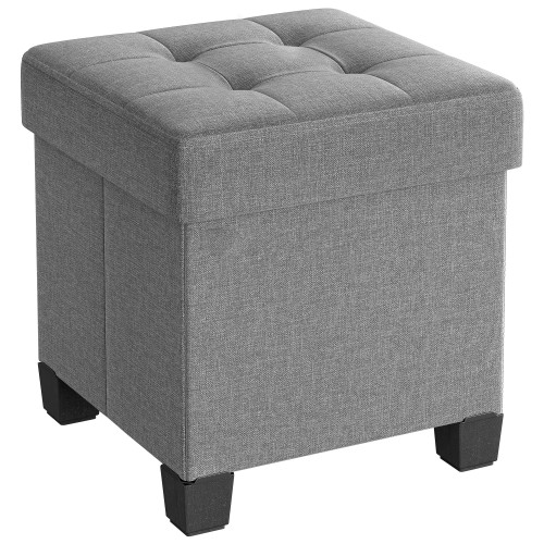 PUFA 38CM OTWIERANA TAPICEROWANA SZARY LEN DO SALONU DO SYPIALNI ORGANIZER