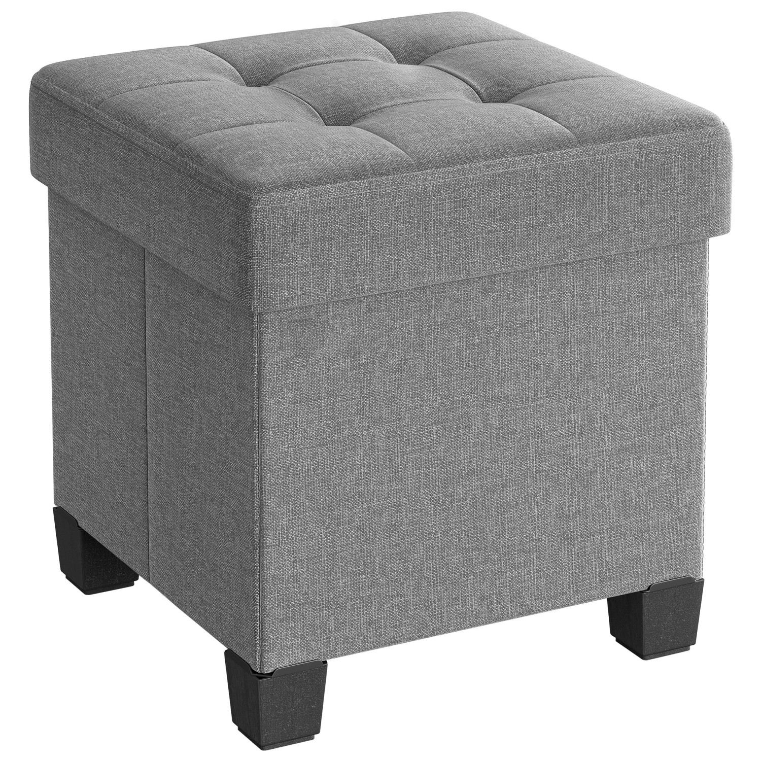 PUFA 38CM OTWIERANA TAPICEROWANA SZARY LEN DO SALONU DO SYPIALNI ORGANIZER