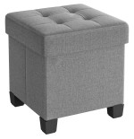 PUFA 38CM OTWIERANA TAPICEROWANA SZARY LEN DO SALONU DO SYPIALNI ORGANIZER