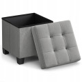 PUFA 38CM OTWIERANA TAPICEROWANA SZARY LEN DO SALONU DO SYPIALNI ORGANIZER