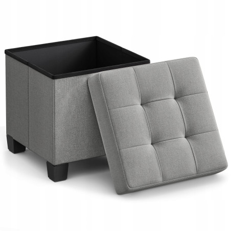 PUFA 38CM OTWIERANA TAPICEROWANA SZARY LEN DO SALONU DO SYPIALNI ORGANIZER