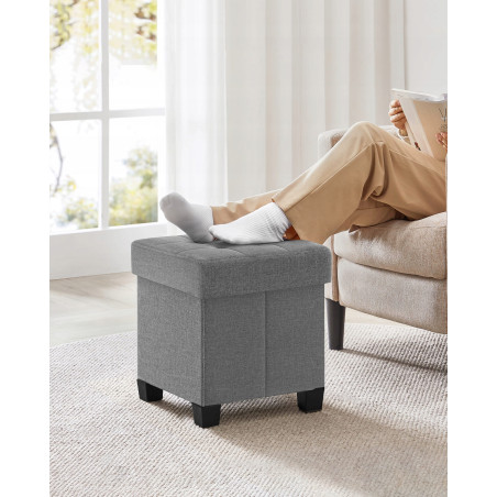 PUFA 38CM OTWIERANA TAPICEROWANA SZARY LEN DO SALONU DO SYPIALNI ORGANIZER