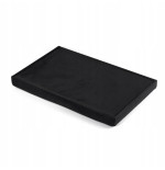 Pufa składana XL z guzikami - 60x38x38cm aksamit czarna