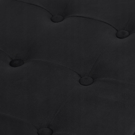 Pufa składana XL z guzikami - 60x38x38cm aksamit czarna