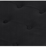 Pufa składana XL z guzikami - 60x38x38cm aksamit czarna