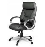 FOTEL BIUROWY SKÓRZANY ROMA BLACK