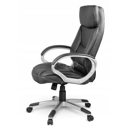 FOTEL BIUROWY SKÓRZANY ROMA BLACK