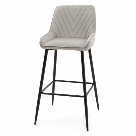 Hoker stołek Padra Krzesło do makijażu Loft Welurowe Szare