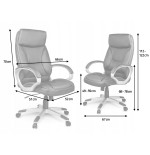 FOTEL BIUROWY SKÓRZANY ROMA BLACK