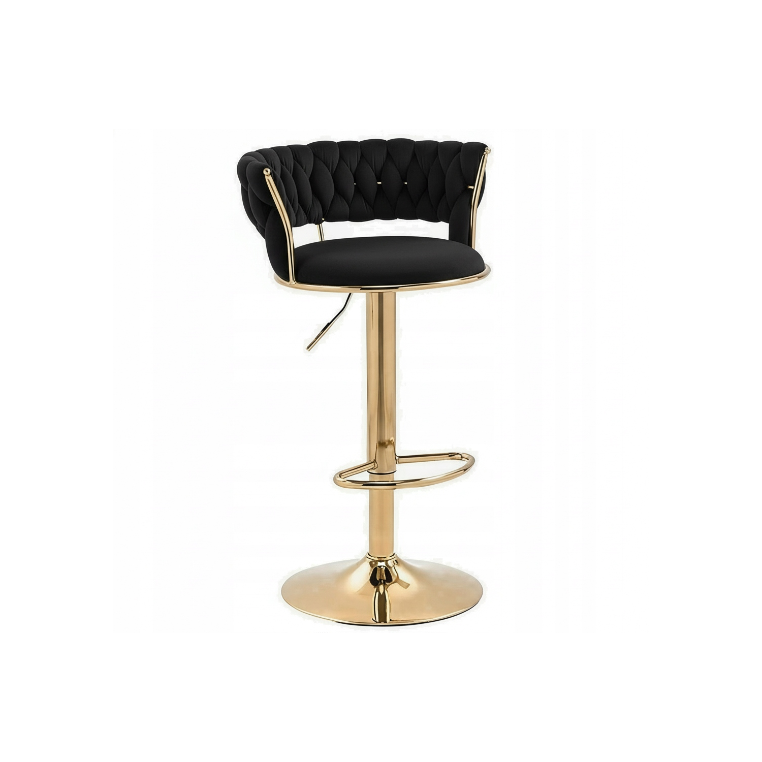 Hoker IMPERIA stołek Krzesło Barowe 100 cm Glamour Złote nóżki Welur BLACK