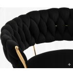 Hoker IMPERIA stołek Krzesło Barowe 100 cm Glamour Złote nóżki Welur BLACK
