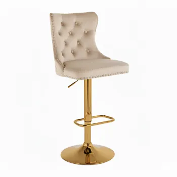 Hoker barowy, do kuchni, salonu, elegancki CRYSTAL VELVET BEŻOWY GL