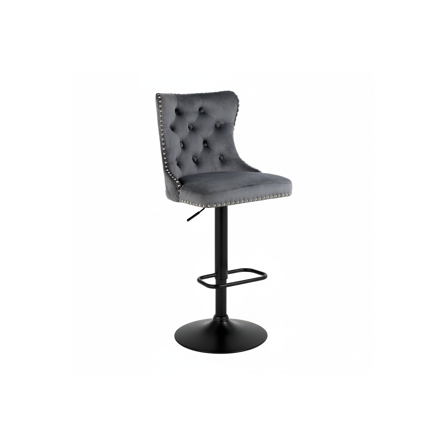 Hoker barowy, do kuchni, salonu, elegancki CRYSTAL VELVET CIEMNOSZARY BL Hoker barowy, do kuchni, salonu, elegancki CRYSTAL VELVET CIEMNOSZARY BL