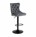 Hoker barowy, do kuchni, salonu, elegancki CRYSTAL VELVET CIEMNOSZARY BL