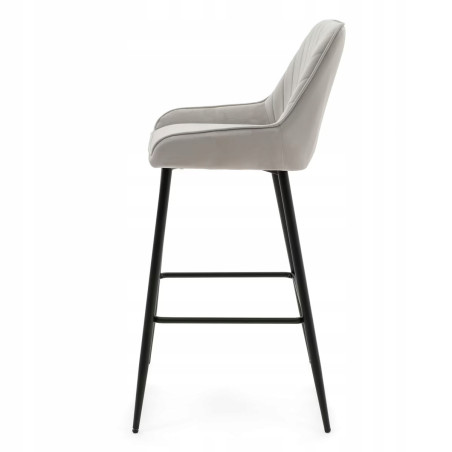 Hoker stołek Padra Krzesło do makijażu Loft Welurowe Szare