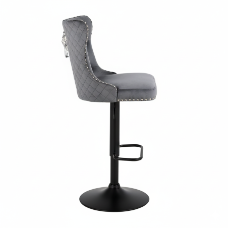 Hoker barowy, do kuchni, salonu, elegancki CRYSTAL VELVET CIEMNOSZARY BL