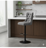 Hoker barowy, do kuchni, salonu, elegancki CRYSTAL VELVET CIEMNOSZARY BL