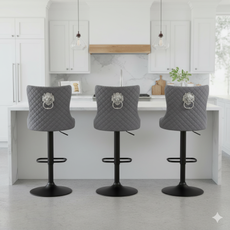 Hoker barowy, do kuchni, salonu, elegancki CRYSTAL VELVET CIEMNOSZARY BL