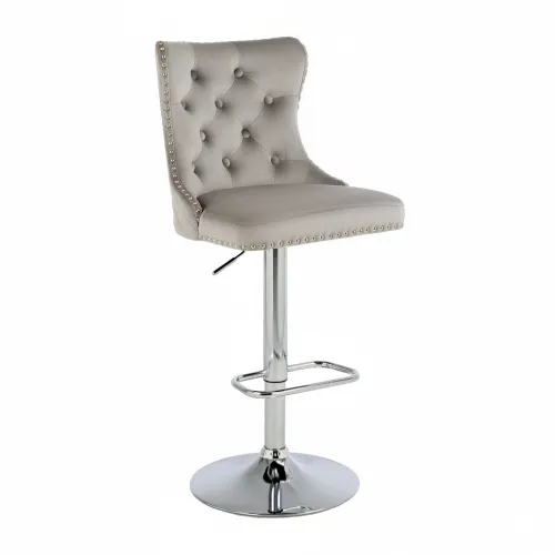 Hoker barowy, do kuchni, salonu, elegancki CRYSTAL VELVET JASNOSZARY SL