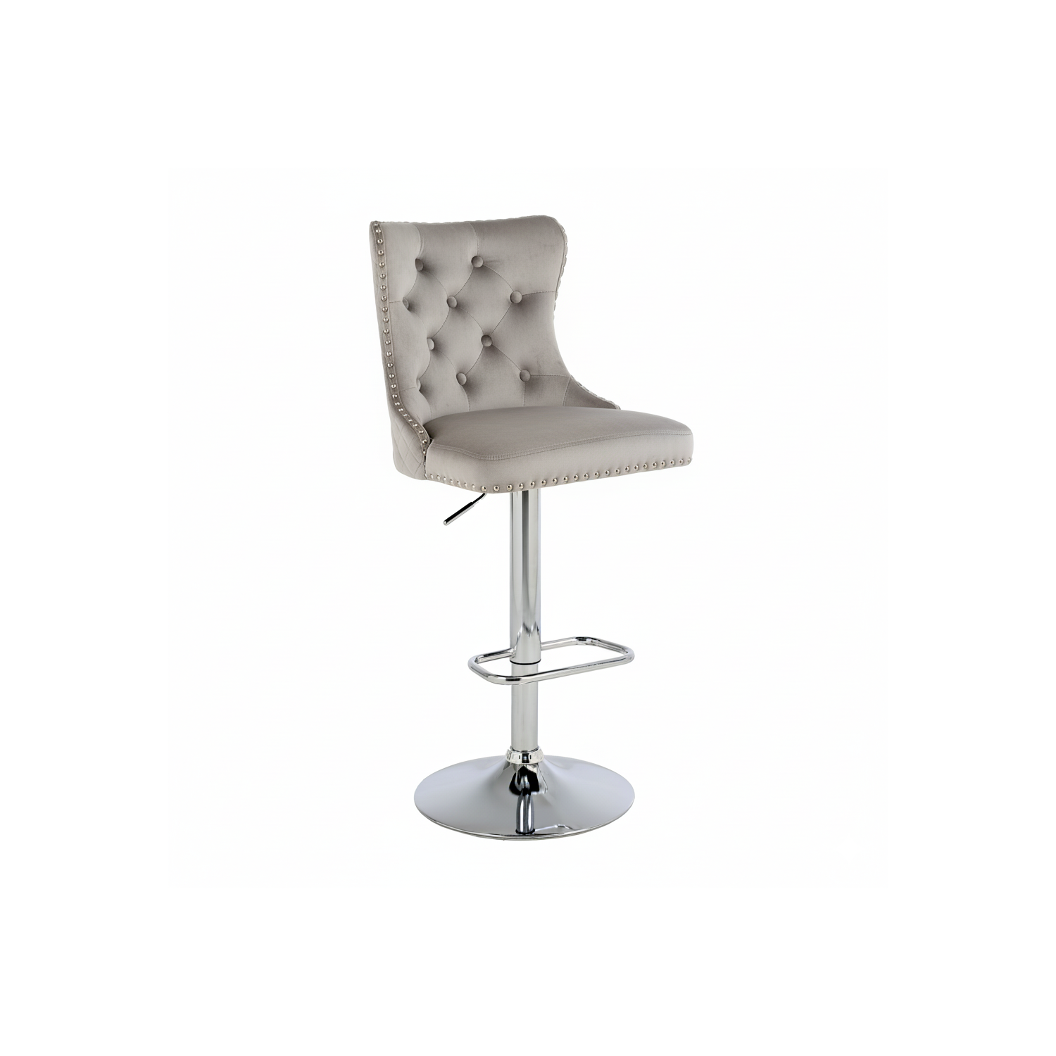 Hoker barowy, do kuchni, salonu, elegancki CRYSTAL VELVET JASNOSZARY SL