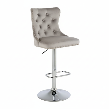 Hoker barowy, do kuchni, salonu, elegancki CRYSTAL VELVET JASNOSZARY SL