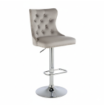 Hoker barowy, do kuchni, salonu, elegancki CRYSTAL VELVET JASNOSZARY SL