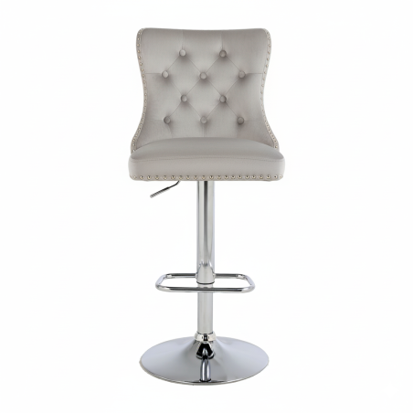 Hoker barowy, do kuchni, salonu, elegancki CRYSTAL VELVET JASNOSZARY SL