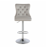 Hoker barowy, do kuchni, salonu, elegancki CRYSTAL VELVET JASNOSZARY SL