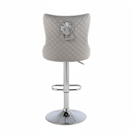 Hoker barowy, do kuchni, salonu, elegancki CRYSTAL VELVET JASNOSZARY SL